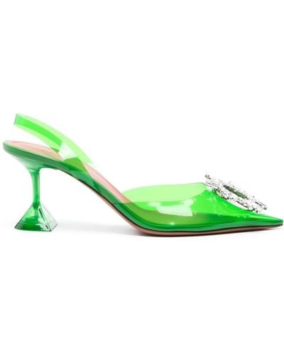 AMINA MUADDI Zapatos Begum Glass con tacón de 70mm - Verde