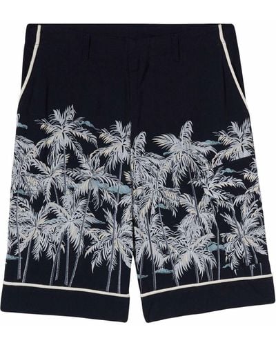 Palm Angels Palms-print Bermuda Shorts - Black