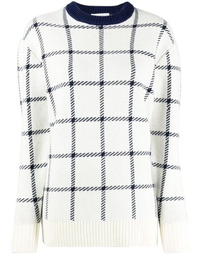 JW Anderson Check-print Wool Sweater - Grey
