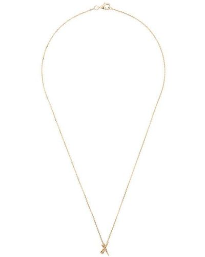 Daou 18kt Yellow Gold Kiss Diamond Pave Pendant Necklace - White