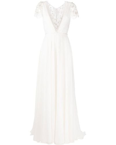 Jenny Packham Clover Floral Sequin-embellished Gown - White
