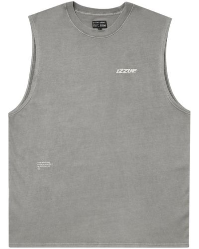 Izzue Logo-print Cotton Tank Top - Grey