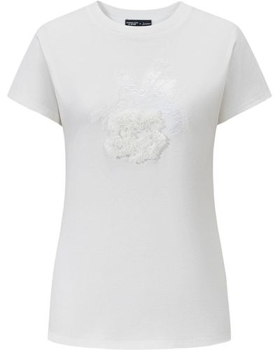 Shanghai Tang X Jacky Tsai Ruffled-appliqué T-shirt - White