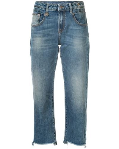 R13 Gerade Cropped-Jeans - Blau