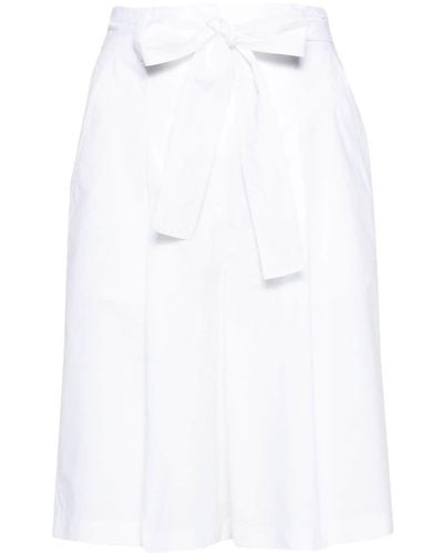 Seventy Belted Cotton Tailored Shorts - White
