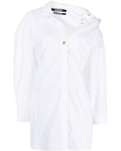 Jacquemus Vestido camisero La Mini Robe Chemise - Blanco