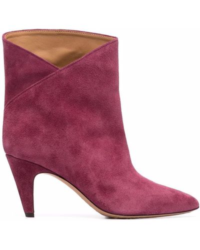 Isabel Marant Pointed-toe Suede-leather Boots - Pink