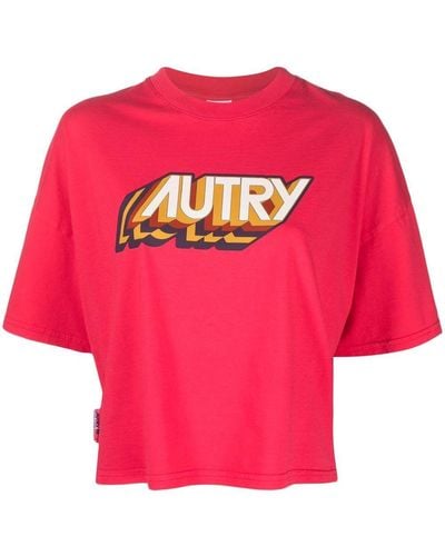 Autry Logo-print Short-sleeved T-shirt - Pink