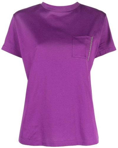 Fabiana Filippi Chain-detail Cotton T-shirt - Purple