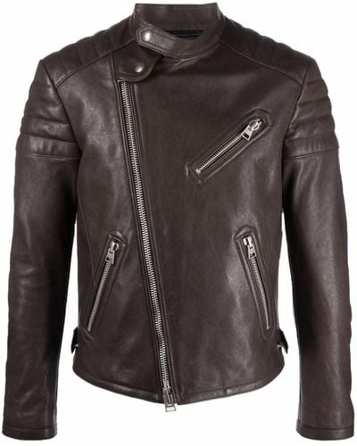 Tom Ford Leather Biker Jacket - Brown