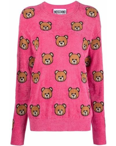 Moschino Pull Toy Bear en maille - Rose