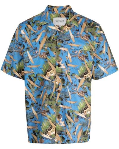 Carhartt Overhemd Met Korte Mouwen - Blauw