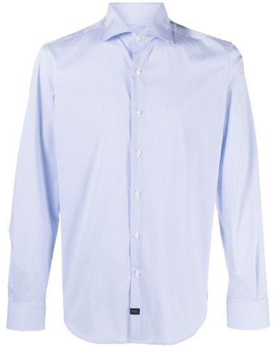 Fay Spread-collar Button-up Shirt - Blue