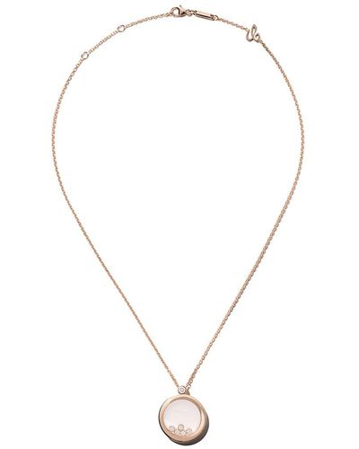Chopard 18kt 'Happy Diamonds Icons' Rotgoldhalskette mit Diamant - Pink