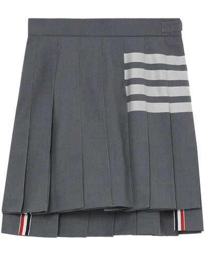 Thom Browne 4-bar Pleated Miniskirt - Grey