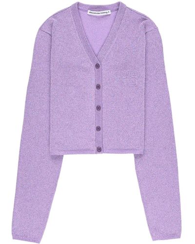 Alexander Wang V-neck Long-sleeve Cardigan - Purple