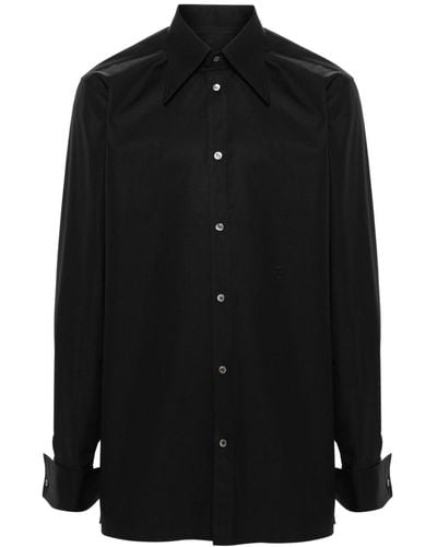 Maison Margiela Embroidered-motif Cotton Shirt - Black