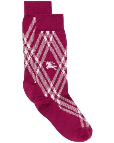 Burberry Equestrian Knight Cotton-blend Socks - Pink
