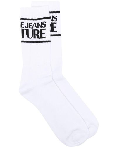 Versace Jeans Couture Socken mit Intarsien-Logo - Weiß