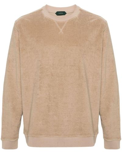 Zanone Towelling Cotton Sweatshirt - Natural