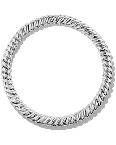 David Yurman Sterling Silver Sculpted Cable Necklace - Metallic