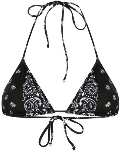 Mc2 Saint Barth Leah Bandana-print Bikini Top - Black