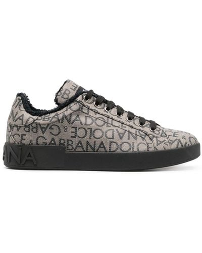 Dolce & Gabbana Portofino Jacquard Sneaker - Grey