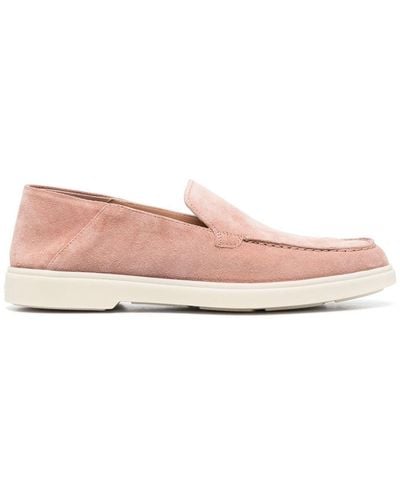 Santoni Round-toe Suede Loafers - Pink