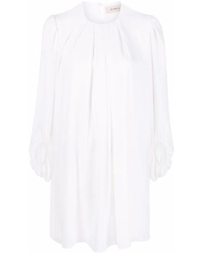 Blanca Vita Seidenkleid mit gerafftem Detail - Weiß