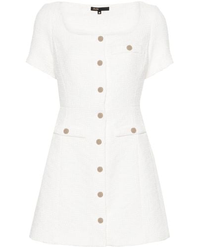 Maje Minikleid aus Tweed - Weiß