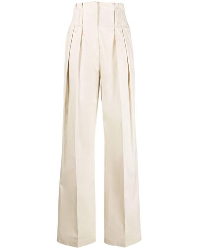 IRO Pantalon évasé à taille haute - Blanc