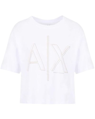 Armani Exchange T-shirt Met Logoprint - Wit