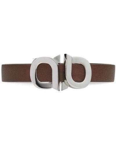 Ferragamo Gancini-buckle Leather Bracelet - White