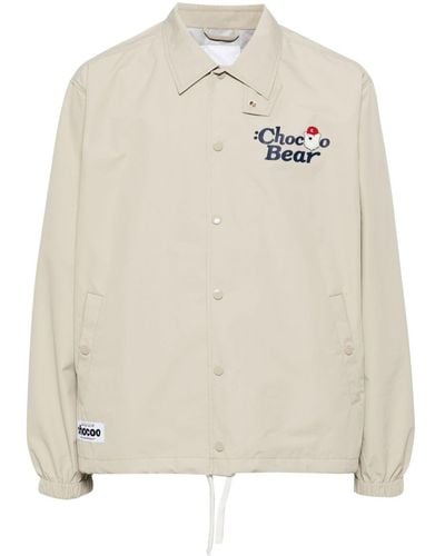 Chocoolate Chocoo Bear-print Shirt Jacket - White