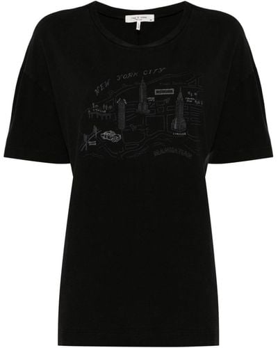 Rag & Bone T-Shirt mit grafischem Print - Schwarz