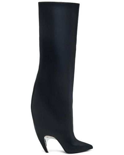 Alexander McQueen 95mm Armadillo Thigh-high Leather Boots - Black
