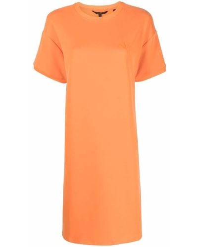 Armani Exchange T-Shirtkleid mit Logo-Print - Orange