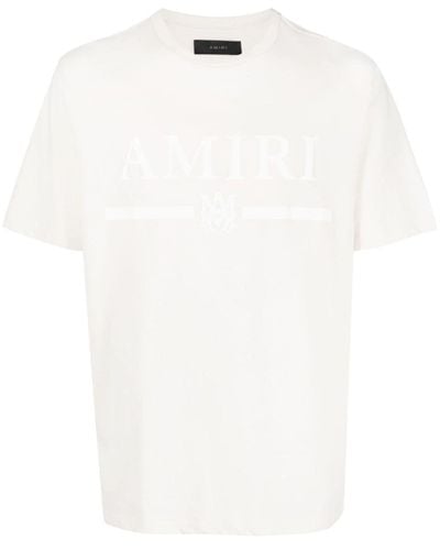 Amiri T -Shirt mit gummiertem Logo -Druck - Blanc