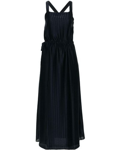 Emporio Armani Patterned-jacquard Long Dress - Black
