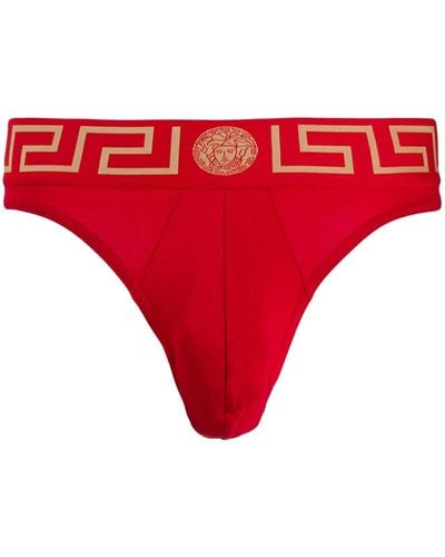 Versace Greca Border Thong - Red