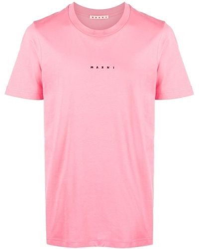 Marni Logo-print Cotton T-shirt - Pink