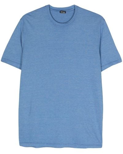 Kiton Meliertes T-Shirt - Blau