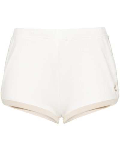 Courreges Logo-patch Cotton Shorts - White