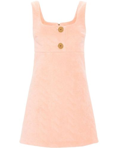Patou Terry-cloth Quilted Mini Dress - Pink