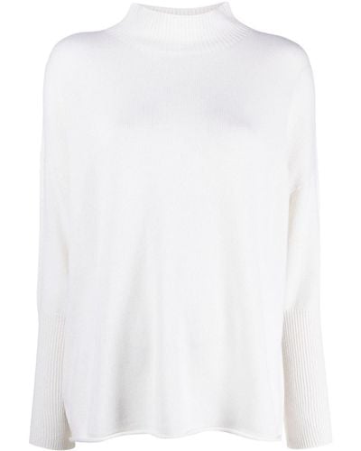 Le Tricot Perugia High-neck Wool-blend Sweater - White