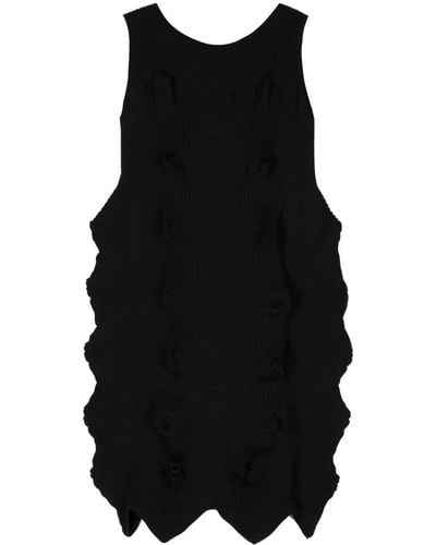 Issey Miyake 3d Ribbed Minidress - Black