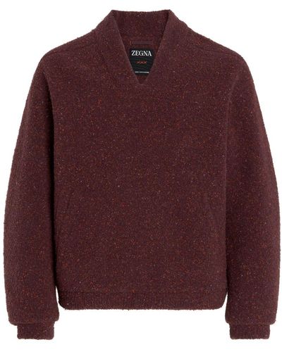 Zegna V-neck Cashmere Sweater - Purple