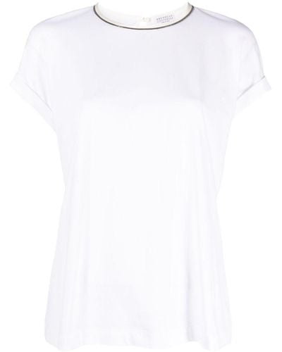 Brunello Cucinelli Monili Cotton T-shirt - White