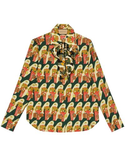 Gucci Print Silk Shirts for Women - Up to 51% off | Lyst