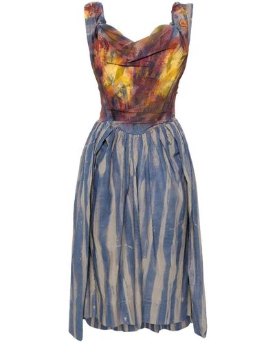 Vivienne Westwood Midi-jurk Met Bustiere - Blauw